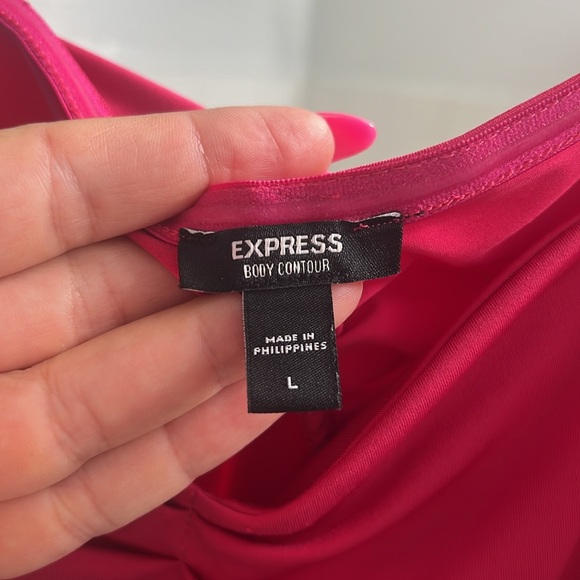 Express, hot, pink body contour bodysuit. Size large. - Picture 5 of 6